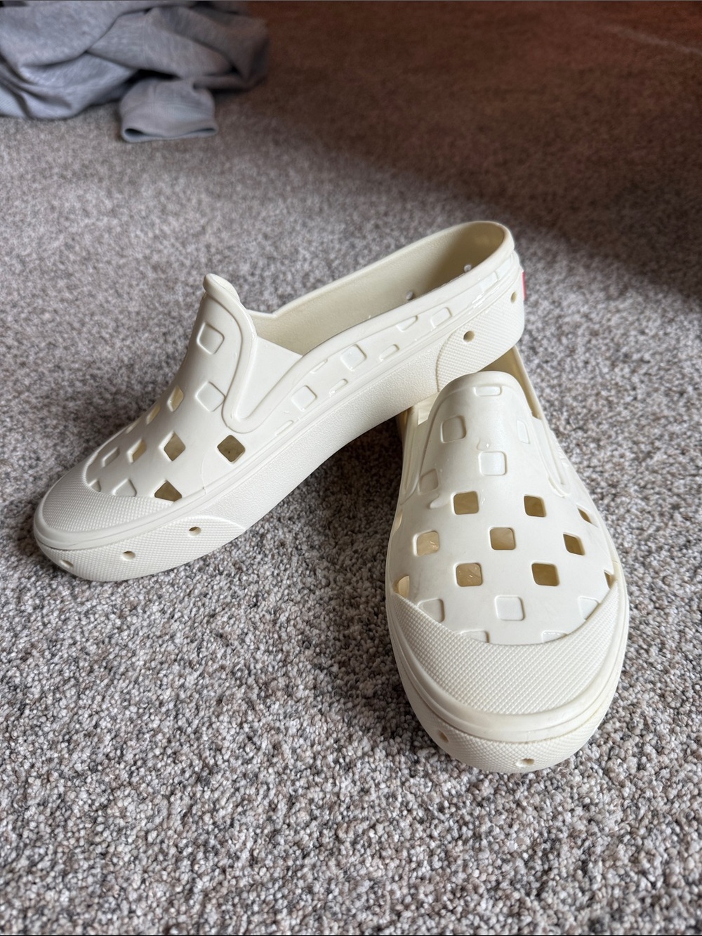 Vans Cream Slip-On Ventilated Clog Mules